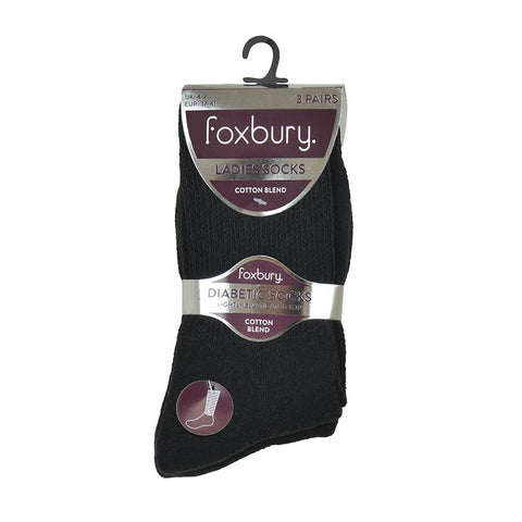 A2Z Women Diabetic Non-Elastic Comfortable 3 Pack Soft Extra Wide Top Grip Socks
