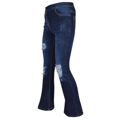 Kids Girls Denim Jeans Comfort Stretchy Flared Bell Bottom Ripped Fashion Pants