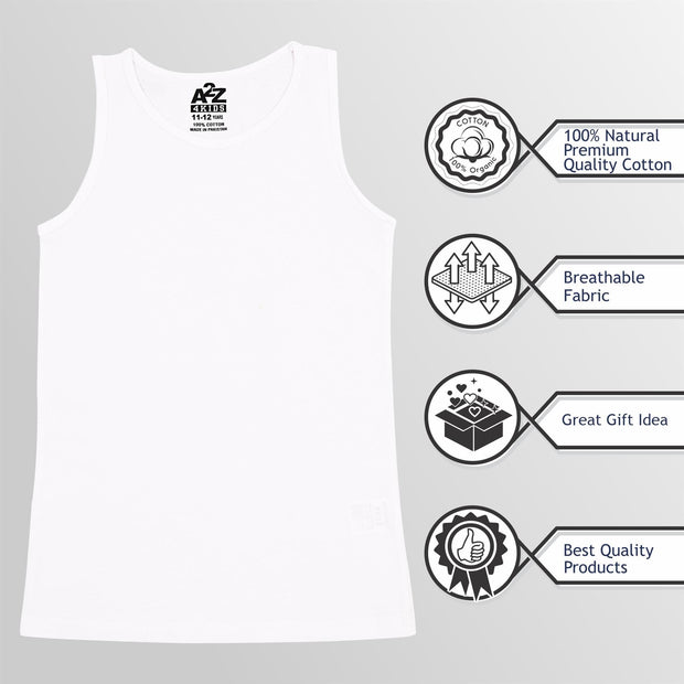 A2Z 4 Kids Boys Vest Top Fashion Underwear Sleeveless Summer School Vest 5-13