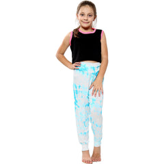 Kids Girls Ali Baba Harem Trouser Tie Dye Print Fashion Trendy Leggings 5-13 Yrs