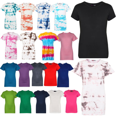 Kids Girls T Shirts Cotton Plain School T-Shirt Top New Age 2-13 Yr - A2Z 4 Kids