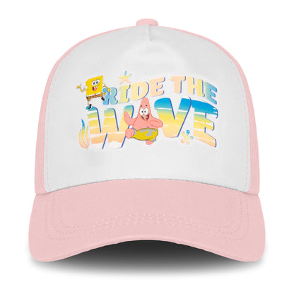 Kids Spongebob Sequrepants 100% Cotton Girls Baseball Summer White & Pink Cap