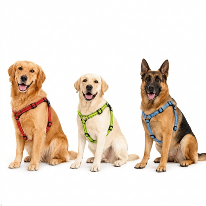 A2Z Dog Collar Harness And Lead Set Reflective Adjustable Walking Set