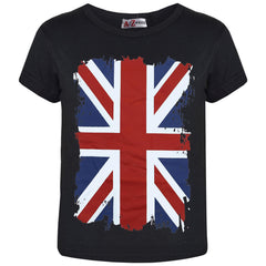 Kids Unisex England Flag Print Football World Cup Soft T Shirt Top