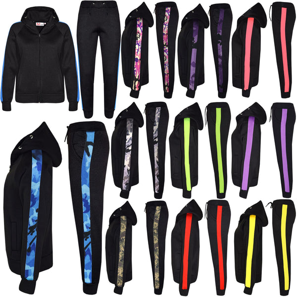 Kids Girls Boys Jogging Suit Fleece Hooded Hoodie Bottom Tracksuit Jogger 5-13Yr