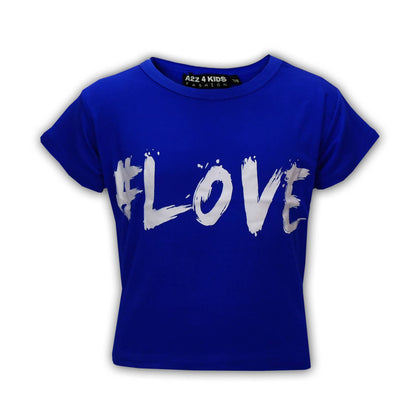 Kids Girls T Shirts # Love Summer Fashion Soft Feel Tank Top & Tees 5-13 Year