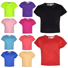 A2Z 4 Kids Girls Crop Top Plain Comfy Summer Fashionable Outfit Age 5-13 Years