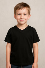 A2Z 4 Kids Basic T-Shirt Back to School Short Sleeve V Style Crew Neck Casual Fit Fashion 100% Cotton For Children Girls Boys Age 2-13 Years