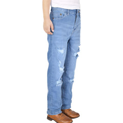 Kids Boys Relaxed Straight Fit Boot Cut Ripped Jeans for Teens Cotton Jeans 5-13