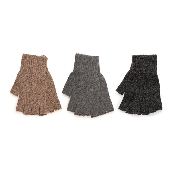 Mens Twist Yarn Gloves Warm Winter Touchscreen Fingerless Half Finger Mittens