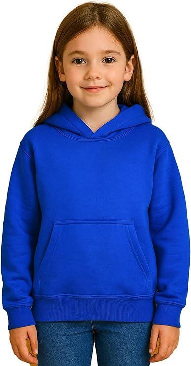 Girls Boy Plain & Tie Dye Print Sweatshirt Pullover Hooded Jumper PE School Coat
