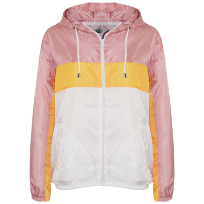 Kids Boys Girls Windbreaker Contrast Block Hooded Jackets Rain Mac Raincoat 5-13