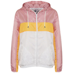 Kids Boys Girls Windbreaker Contrast Block Hooded Jackets Rain Mac Raincoat 5-13