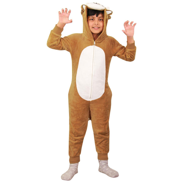 Kids Boys Girls Soft Fluffy Animal Lion A2Z Onesie One Piece Xmas Costume 2-13 Y