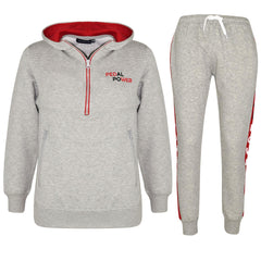 Kids Boys Girls Tracksuit Pedal Power Zipped Hooded Top Bottom Jogging Suit 5-13