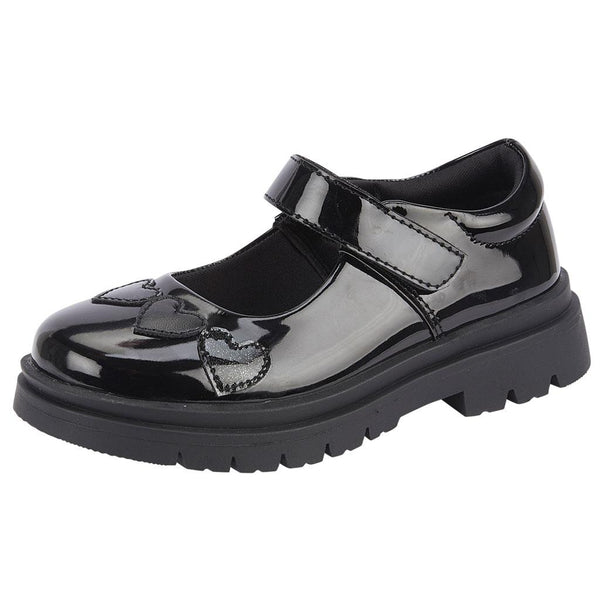 A2Z 4 Kids Girls School Shoes Mary Jane Heart Design Slip On Smart Footwear