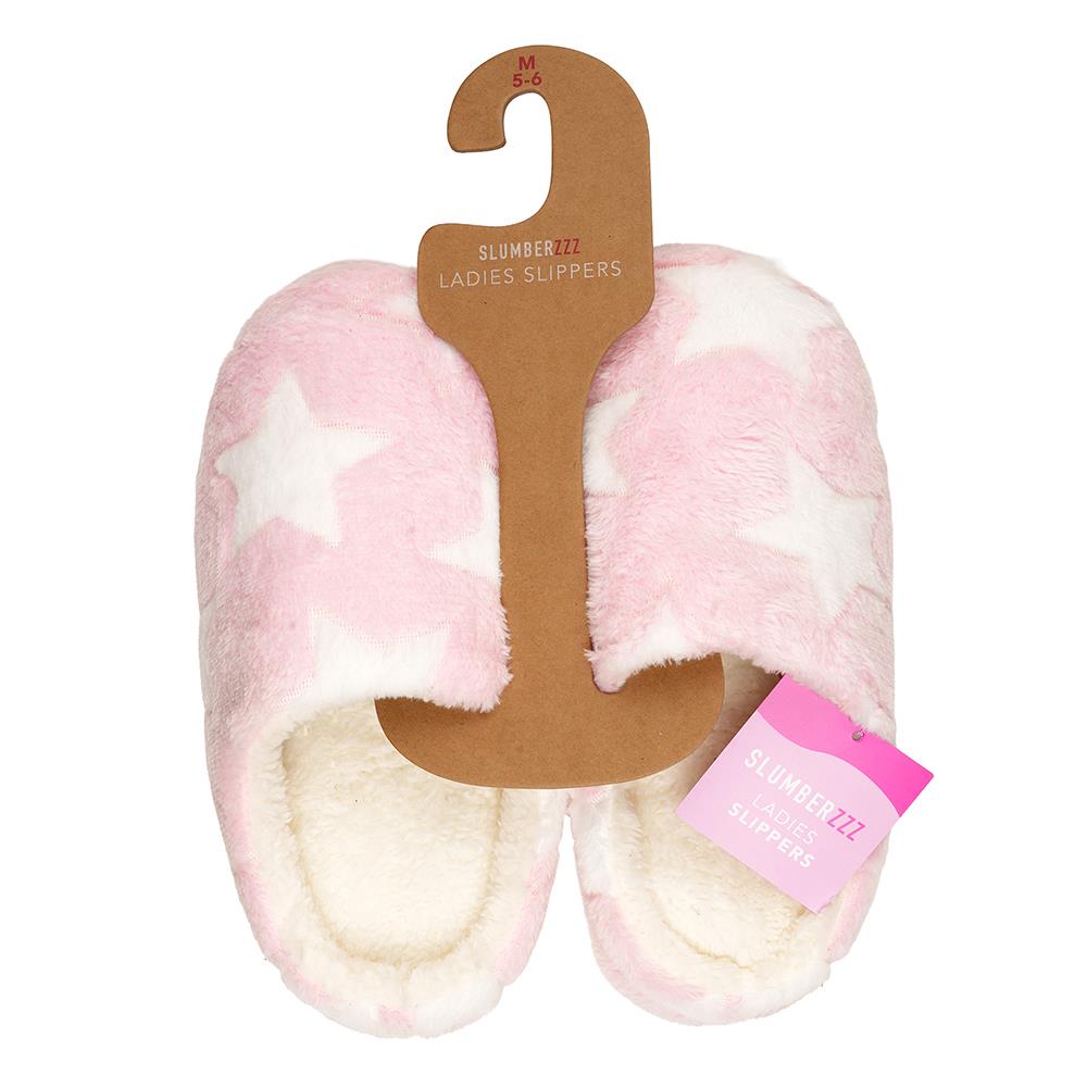 A2Z Ladies Star Mule Slippers Warm Plush Indoor Slip On Slipper Soft Lined Shoes