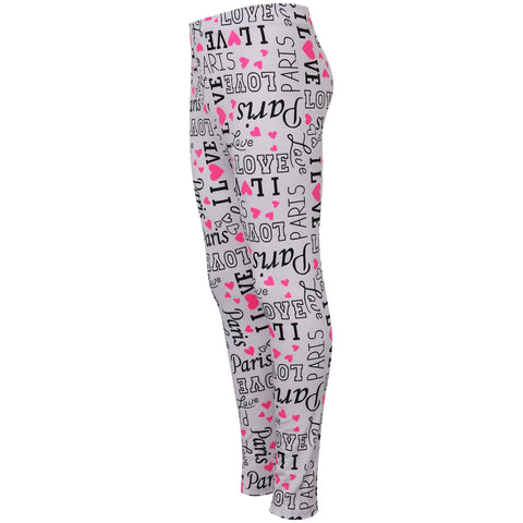 Kids Girls Legging I Love Paris Print Trendy Fashion Dance Party Summer Leggings