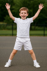 Kids Girls Boys Shadow Stripe PE Shorts Sports Football Gym School Short 2-13