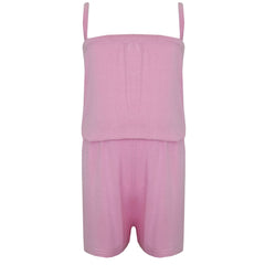 Kids Girls Plain Color Playsuit Trendy Summer All In One Jumpsuit New Age 5-13 Y