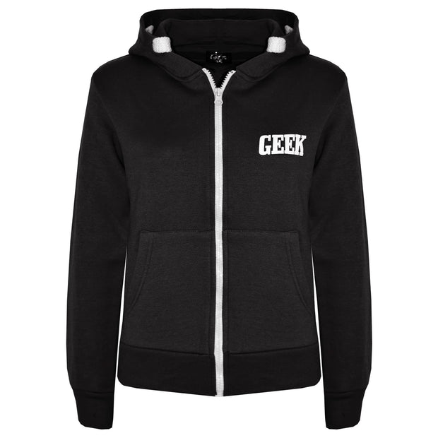 Kids Boys Girls Unisex Jackets Geek Print Fleece Zipper Hooded Hoodie Top Jacket