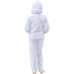 Kids Boys Girls Plain Pyjama Extra Soft Loungewear Thick Pile Fleece PJS Set