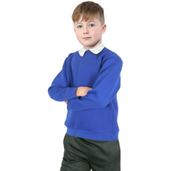 Kids Girls Boys Sweatshirt  Plain Crew Round Neck Uniform  Age 2-13 Years