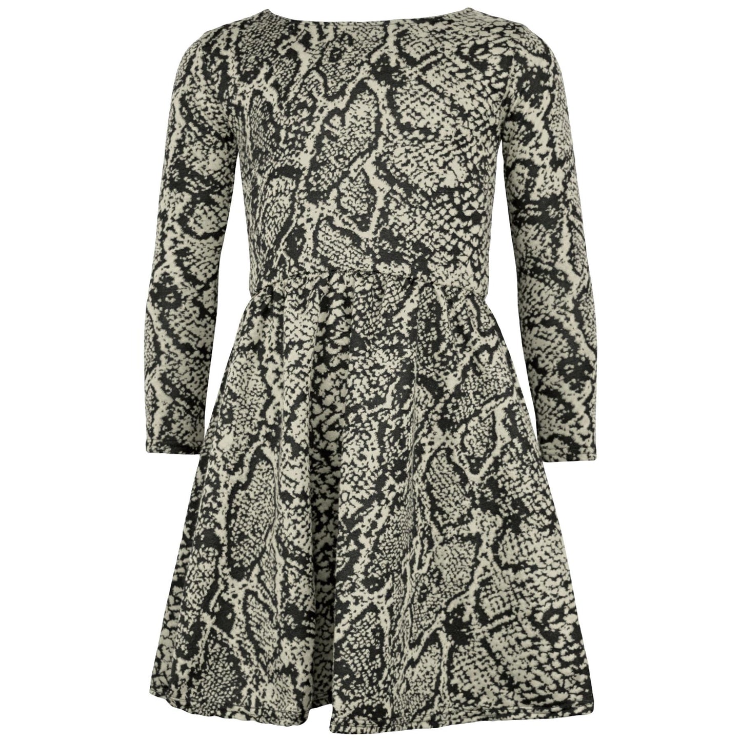 Kids Girls Skater Dress Long Sleeve Snake Flared Party Summer Dresses 5-13