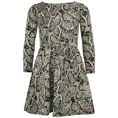 Kids Girls Skater Dress Long Sleeve Snake Flared Party Summer Dresses 5-13