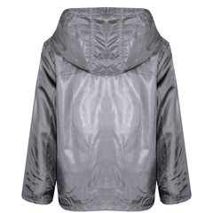 A2Z 4 Kids® Girls Boys Raincoats Jackets Kids Grey Lightweight Kag Mac Waterproof Hooded Jacket Cagoule Rain Mac Age 5 6 7 8 9 10 11 12 13 Years