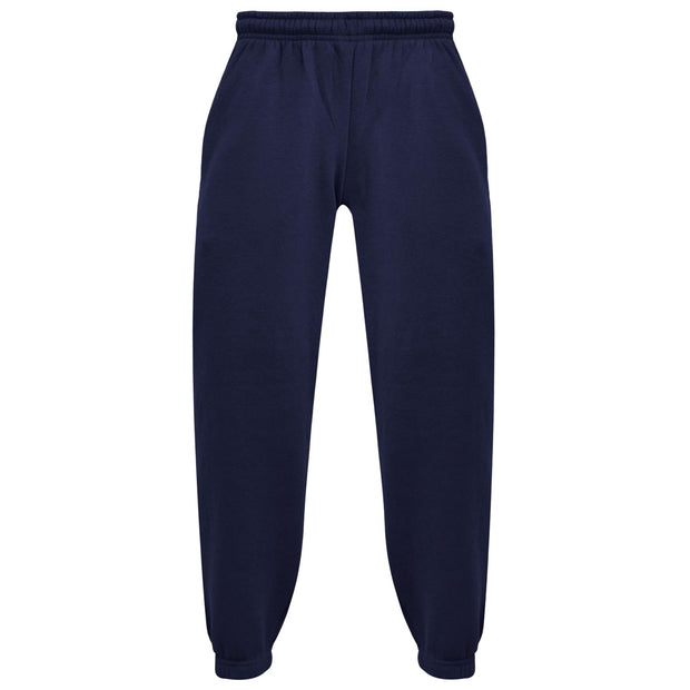 Kids Girls Boys Plain Jogging Bottoms Cuffed Joggers Sweatpants Trousers 2-14 Yr