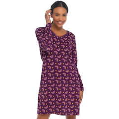 A2Z Ladies Long Sleeves Nightie Cotton Jersey Sleepwear Comfortable Nightshirts