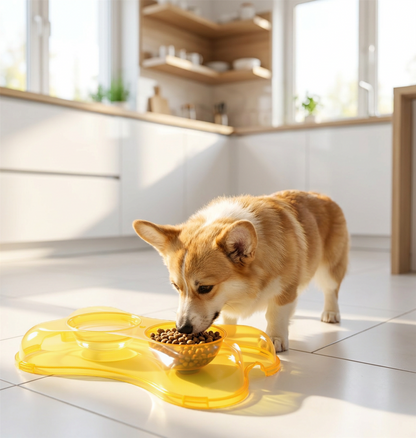 A2Z Double Pet Bowl Bone Shape Food Water Dish Twin Feeder for Cats Dogs Pack 3