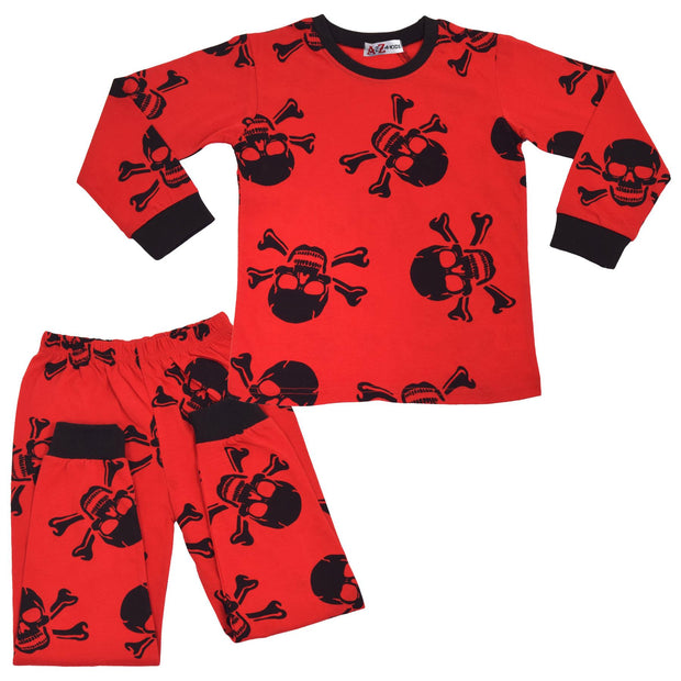 Kids Girls Skull & Bones Print Pyjamas Set