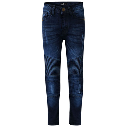 Kids Boys Stretchy Jeans Ripped Drape Panel Denim Pants Trousers New Age 5-13 Yr
