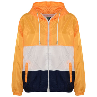 Kids Girls Boys Windbreaker Contrast Panel Jackets Hooded Raincoat Rain Mac 5-13