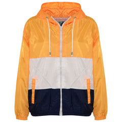 Kids Girls Boys Windbreaker Contrast Panel Jackets Hooded Raincoat Rain Mac 5-13