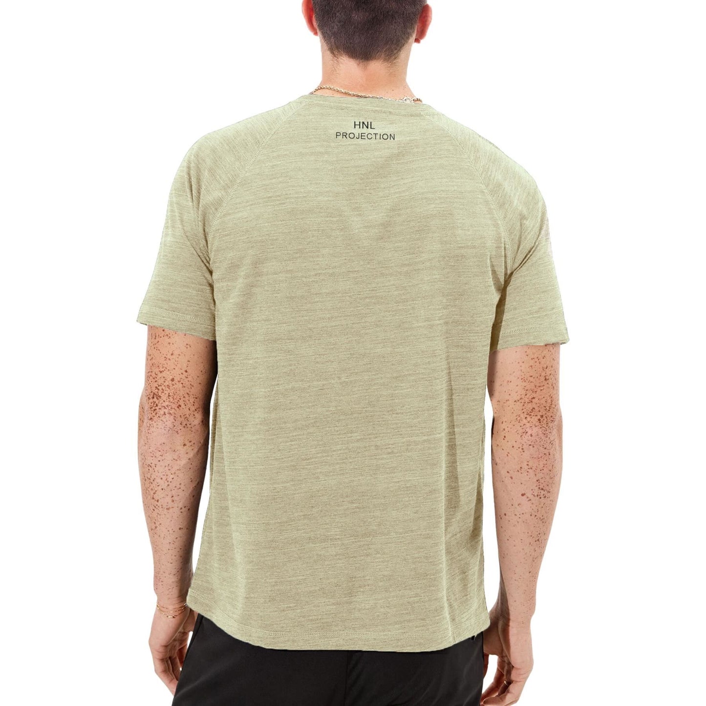 A2Z Mens Marl Round Neck T-Shirt HNL Projection Printed Short Sleeves T Shirt