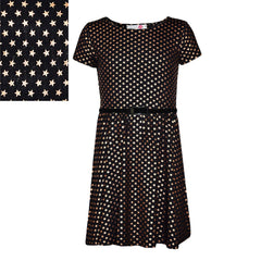 Kids Girls Star Print Midi Dress, Skater Dress & Fashion Legging Age 7-13 Years