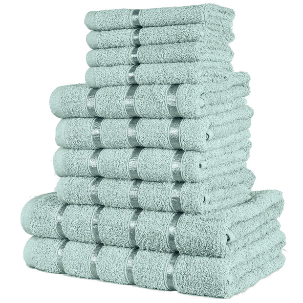 Luxurious 10 Piece Towel Bale Set 2x Bath Towels (66x118cm) 4x Soft and Absorbent Hand Towels (51x81cm) and 4x Cozy Face Towels (30x30cm) 500 GSM 100% Cotton Towels Available in 1 Pack adn 2 Pack Options - A2Z 4 Kids