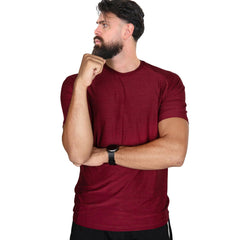 A2Z Mens Marl Round Neck T-Shirt HNL Projection Printed Short Sleeves T Shirt