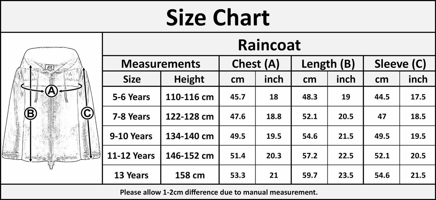 A2Z 4 Kids® Girls Boys Raincoats Jackets Kids White Lightweight Kag Mac Waterproof Hooded Jacket Cagoule Rain Mac Age 5 6 7 8 9 10 11 12 13 Years