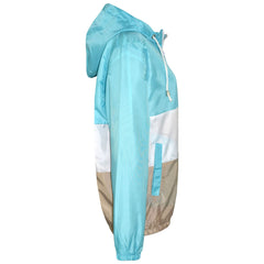 Kids Girls Boys Windbreaker Contrast Panel Jackets Hooded Raincoat Rain Mac 5-13