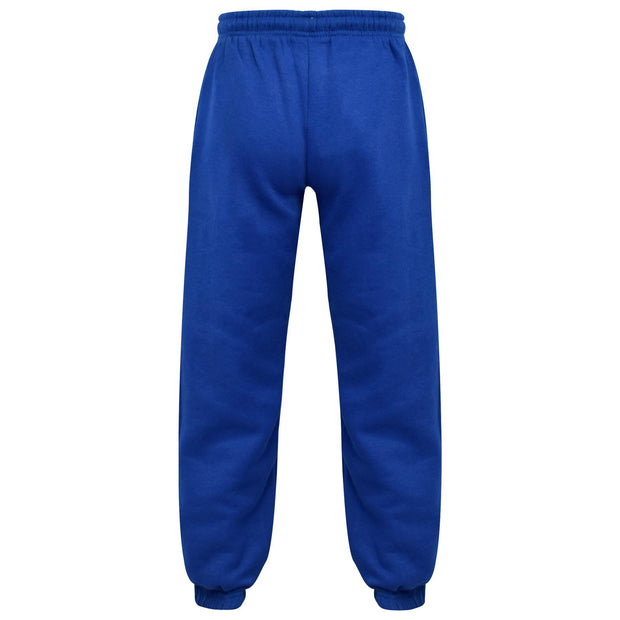 Kids Girls Boys Plain Jogging Bottoms Cuffed Joggers Sweatpants Trousers 2-14 Yr