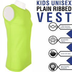 Girls Ribbed Vest  Kids Stylish Top Fashion T Shirt Age 5 6 7 8 9 10 11 12 13 Yr