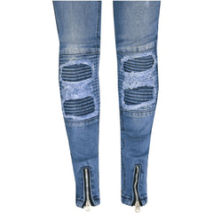 Kids Girls Stretchy Jeans Designer Ripped Drape Panel Denim Pant Trouser 5-13 Yr