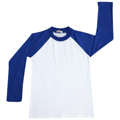 Kids Boys Girls T Shirts Plain Baseball Long Raglan Sleeves Sports Tees 2-13 Yrs