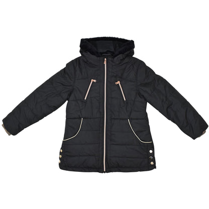 Kids Girls Longline Fashion Padded Casual School Jacket Bubble Coat 5-13 Years