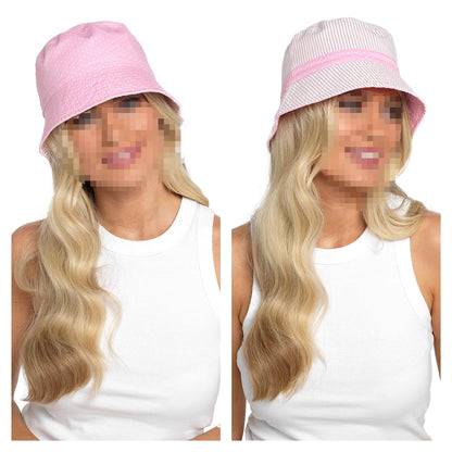 Womens Reversible Bucket Hat Summer Foldable Sun Hat UV Protection For Camping