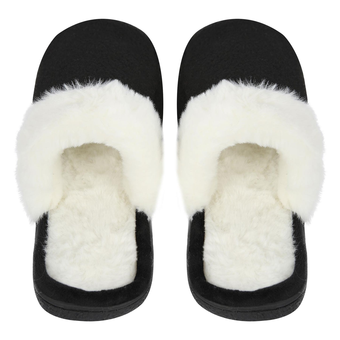 A2Z Womens Soft Slip On Slippers with Faux Fur Indoor House Shoes Non Slip Sole